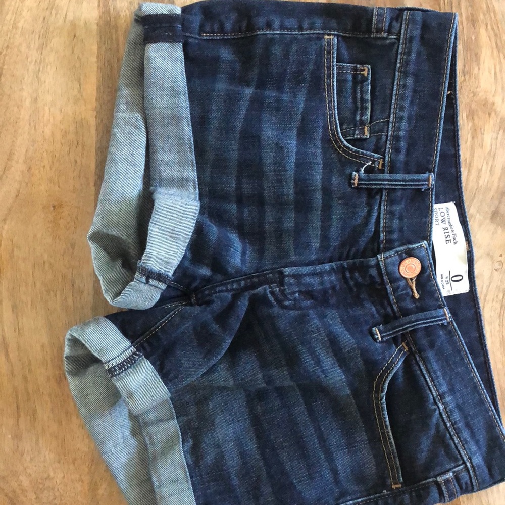 Abercrombie Jean Shorts, low rise, size 0